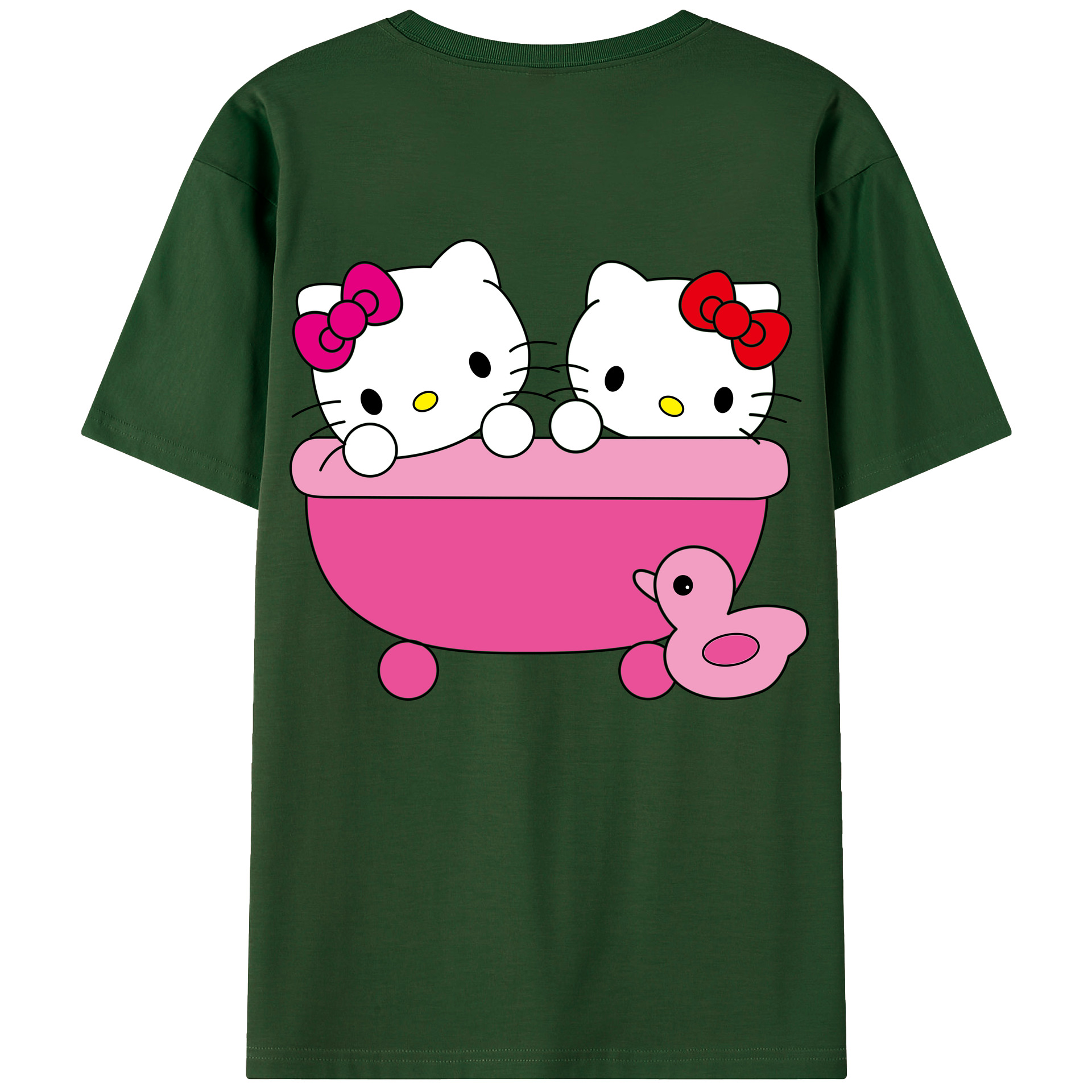 （画像用） Hello Kitty ハローキティ 綿100％半袖Tシャツ（背面プリント）